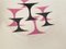 Platos franceses modernistas de cerámica con decoración de motivos geométricos, siglo XX. Juego de 4, Imagen 4