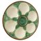 Oyster Plate in Majolica Green and White Color, France, 19th Century 1
