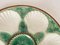 Oyster Plate in Majolica Green and White Color, France, 19th Century 5
