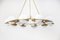 Vintage Italian Opaline Glass and Brass Chandelier with Ten Lights, Image 2