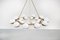 Vintage Italian Opaline Glass and Brass Chandelier with Ten Lights, Image 3
