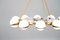 Vintage Italian Opaline Glass and Brass Chandelier with Ten Lights, Image 8