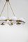 Vintage Italian Opaline Glass and Brass Chandelier with Ten Lights, Image 16