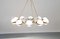 Vintage Italian Opaline Glass and Brass Chandelier with Ten Lights, Image 14