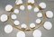 Vintage Italian Opaline Glass and Brass Chandelier with Ten Lights, Image 6