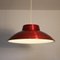 Red Metal Hanging Lamp from Lyfa, Denmark, 1960s 2