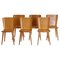 Chaises en Pin par Göran Malmvall, Suède, 1960s, Set de 6 1