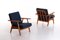 GE 240 Cigar Easy Chairs in Oak by Hans J. Wegner, 1950s, Set of 2 7