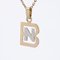 French 18 Karat Yellow White Gold Initials Pendant, 1970s, Image 4