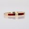 French Modern 18 Karat Yellow Gold Ring with Diamond and Red Enamel 5