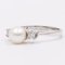14 Karat Weißgold Ring mit Perle und Diamanten, 1960er 3
