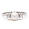 14 Karat Weißgold Ring mit Perle und Diamanten, 1960er 1