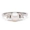 14 Karat White Gold Ring with Pearl and Diamonds, 1960s, Image 1