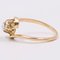 Contrarier Ring in 14 Karat Yellow Gold with Rose Crown Cut Diamonds, 1940s 4