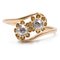 Contrarier Ring in 14 Karat Yellow Gold with Rose Crown Cut Diamonds, 1940s 1