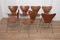 Sedie Ant nr. 3107 in teak e compensato di Arne Jacobsen per Fritz Hansen, anni '60, set di 7, Immagine 4