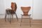 Sedie Ant nr. 3107 in teak e compensato di Arne Jacobsen per Fritz Hansen, anni '60, set di 7, Immagine 3