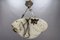 French Art Deco White and Black Veined Alabaster Pendant Light, 1920s, Image 12