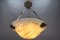French Art Deco White and Black Veined Alabaster Pendant Light, 1920s, Image 14