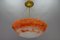 French Art Nouveau Orange and White Glass Pendant Light by Noverdy, 1920s, Image 3