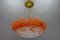 French Art Nouveau Orange and White Glass Pendant Light by Noverdy, 1920s, Image 8