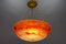 French Art Nouveau Orange and White Glass Pendant Light by Noverdy, 1920s 6