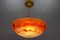 French Art Nouveau Orange and White Glass Pendant Light by Noverdy, 1920s, Image 6
