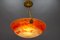 French Art Nouveau Orange and White Glass Pendant Light by Noverdy, 1920s, Image 11