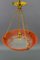 French Art Nouveau Orange and White Glass Pendant Light by Noverdy, 1920s 20