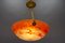 French Art Nouveau Orange and White Glass Pendant Light by Noverdy, 1920s 10