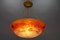 French Art Nouveau Orange and White Glass Pendant Light by Noverdy, 1920s 9