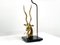 Lámpara de mesa Antilope Head de latón, Francia, años 50, Imagen 3