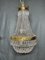 Large Brass and Glass Sac De Pearl Chandelier 1