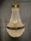 Large Brass and Glass Sac De Pearl Chandelier 4