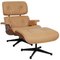 Fauteuil avec Ottomane en Cuir Couleur Caramel par Charles Eames pour Vitra 2