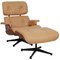 Sessel mit Fußhocker aus Karamellfarbenem Leder von Charles Eames für Vitra 2