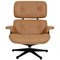 Sessel mit Fußhocker aus Karamellfarbenem Leder von Charles Eames für Vitra 3