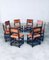 Tudor Style Cromwellian Leather Dining Chairs, England, 1940s, Set of 8 19