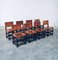 Tudor Style Cromwellian Leather Dining Chairs, England, 1940s, Set of 8, Image 29