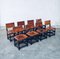 Tudor Style Cromwellian Leather Dining Chairs, England, 1940s, Set of 8, Image 30