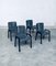 Postmodern Leather Dining Chairs, Italy, 1980s, Set of 4, Image 31