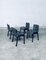 Postmodern Leather Dining Chairs, Italy, 1980s, Set of 4, Image 20