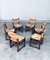 Craftsman Oak & Rush Dining Chairs, France, 1940s, Set of 6, Image 21