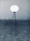 Lampada da terra tripode in vetro opalino, Italia, anni '50, Immagine 3