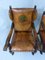 Antique Leather Armchairs with Carps Print, 1890s, Set of 2 15