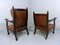 Fauteuils Antiques en Cuir avec Carpes, 1890s, Set de 2 8