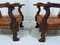Set of Antique Leather Armchairs with Carps Print, 1890s 3