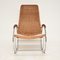 Rocking Chair Vintage en Rotin et Chrome, 1970s 2