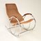 Vintage Rattan & Chrome Rocking Chair, 1970s 1