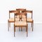 Dining Chairs in Straw and Wood, 1960s, Set of 4 1